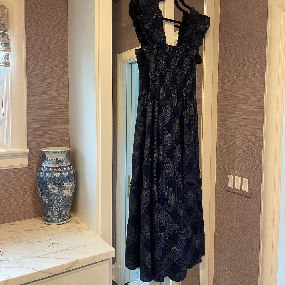 Hill House Home - Ellie Nap Dress - Navy Silver Plaid